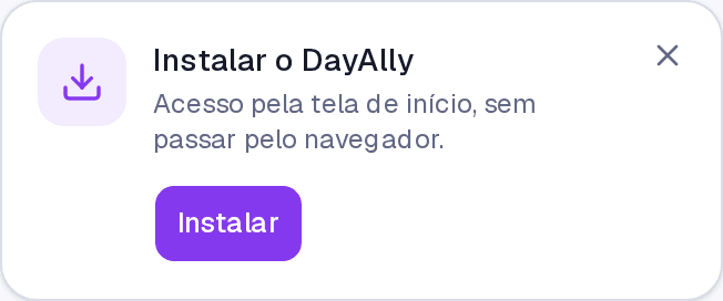 O convite de instalação no topo do conteúdo, no celular.